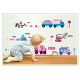 removable wall sticker catoon cars jm8269